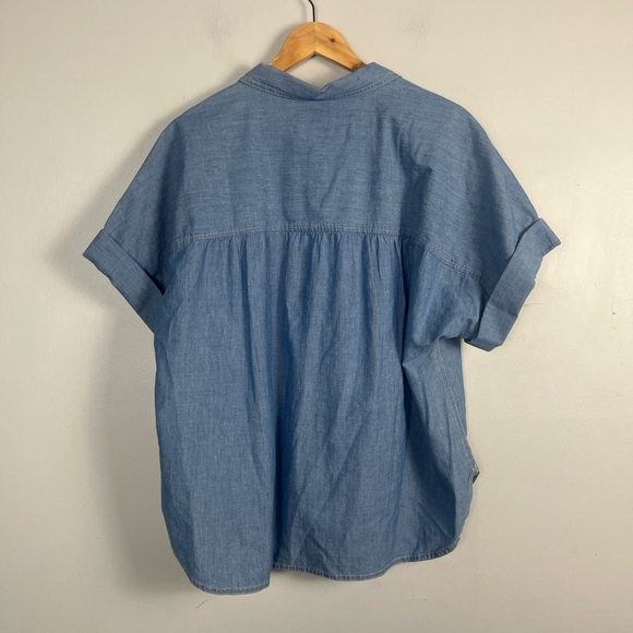 J. Crew Relaxed short-sleeve chambray popover size xxl denim cotton - Picture 5 of 6